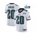 Philadelphia Eagles #20 Brian Dawkins White Super Bowl LVII Patch Vapor Untouchable Limited Stitched Jersey
