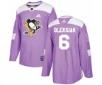Adidas Pittsburgh Penguins #6 Jamie Oleksiak Authentic Purple Fights Cancer Practice NHL Jersey