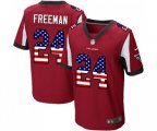 Atlanta Falcons #24 Devonta Freeman Elite Red Home USA Flag Fashion Football Jersey