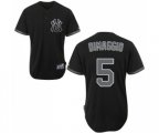 New York Yankees #5 Joe DiMaggio Authentic Black Fashion MLB Jersey