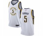 Indiana Pacers #5 Edmond Sumner Authentic White Basketball Jersey - Association Edition