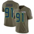Seattle Seahawks #91 Tom Johnson Limited Olive 2017 Salute to Service NFL Jersey