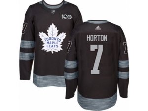 Toronto Maple Leafs #7 Tim Horton Authentic Black 1917-2017 100th Anniversary NHL Jersey
