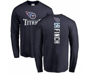 Tennessee Titans #56 Sharif Finch Navy Blue Backer Long Sleeve T-Shirt