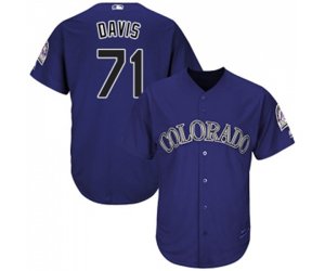 Colorado Rockies #71 Wade Davis Replica Purple Alternate 1 Cool Base Baseball Jersey