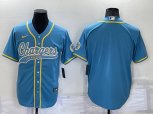 Los Angeles Chargers Blank Light Blue Stitched MLB Cool Base Nike Baseball Jersey