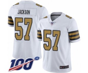 New Orleans Saints #57 Rickey Jackson Limited White Rush Vapor Untouchable 100th Season Football Jersey