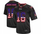 San Francisco 49ers #16 Joe Montana Elite Black USA Flag Fashion Football Jersey