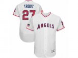 Los Angeles Angels of Anaheim #27 Mike Trout White Stars & Stripes Authentic Collection Flex Base MLB Jersey