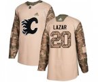Calgary Flames #20 Curtis Lazar Authentic Camo Veterans Day Practice Hockey Jersey