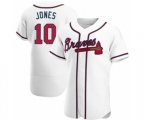 Atlanta Braves #10 Chipper Jones White Authentic Home Jersey
