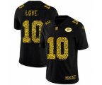 Green Bay Packers #10 Jordan Love Black Leopard Print Fashion Vapor Limited Football Jersey