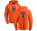 New York Mets #4 Jed Lowrie Orange RBI Pullover Hoodie