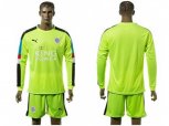 Leicester City Blank Green Long Sleeves Goalkeeper Soccer Club Jersey