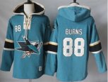 San Jose Sharks #88 Brent Burns Teal Pullover Hoodie Stitched NHL Jersey
