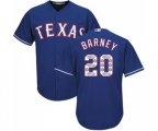 Texas Rangers #20 Darwin Barney Authentic Royal Blue Team Logo Fashion Cool Base MLB Jersey