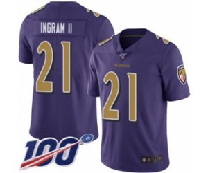 Baltimore Ravens #21 Mark Ingram II Limited Purple Rush Vapor Untouchable 100th Season Football Jersey