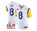Los Angeles Rams #8 Matt Gay White 2022 Super Bowl LVI Vapor Limited Stitched Jersey