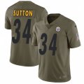 Pittsburgh Steelers #34 Cameron Sutton Limited Olive 2017 Salute to Service NFL Jersey