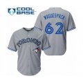 Toronto Blue Jays #62 Jacob Waguespack Authentic Grey Road Baseball Player Jersey