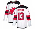 New Jersey Devils #13 Nico Hischier White Road Stitched Hockey Jersey