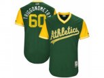 Oakland Athletics #60 Andrew Triggs Triggonometry Authentic Green 2017 Players Weekend MLB Jersey