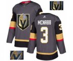 Vegas Golden Knights #3 Brayden McNabb Authentic Gray Fashion Gold NHL Jersey