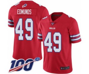 Buffalo Bills #49 Tremaine Edmunds Limited Red Rush Vapor Untouchable 100th Season Football Jersey