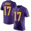 Minnesota Vikings #17 Jarius Wright Purple Rush Pride Name & Number T-Shirt