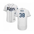 Tampa Bay Rays #38 Colin Poche Home White Home Flex Base Authentic Collection Baseball Player Jersey