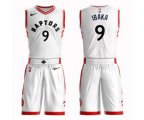 Toronto Raptors #9 Serge Ibaka Swingman White Basketball Suit Jersey - Association Edition