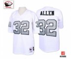 Oakland Raiders #32 Marcus Allen White with Silver No. Authentic Football Throwback Jersey
