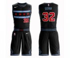 Chicago Bulls #32 Kris Dunn Authentic Black Basketball Suit Jersey - City Edition