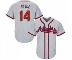 Atlanta Braves #14 Matt Joyce Replica Grey Road Cool Base Baseball Jersey