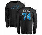 Carolina Panthers #74 Greg Little Black Name & Number Logo Long Sleeve T-Shirt