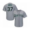 Seattle Mariners #37 Zac Grotz Authentic Grey Road Cool Base Baseball Player Jersey