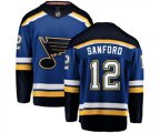 St. Louis Blues #12 Zach Sanford Fanatics Branded Royal Blue Home Breakaway NHL Jersey