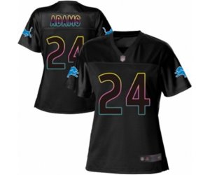Women Detroit Lions #24 Andrew Adams Game Black Fashion Football Jersey
