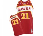 Atlanta Hawks #21 Dominique Wilkins Authentic Red Throwback Basketball Jersey