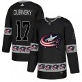 Columbus Blue Jackets #17 Brandon Dubinsky Authentic Black Team Logo Fashion NHL Jersey