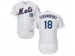 New York Mets #18 Darryl Strawberry White Flexbase Authentic Collection MLB Jersey