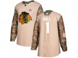 Chicago Blackhawks #1 Glenn Hall Camo Authentic 2017 Veterans Day Stitched NHL Jersey