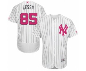 New York Yankees Luis Cessa Authentic White 2016 Mother\'s Day Fashion Flex Base Baseball Player Jersey