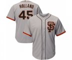 San Francisco Giants #45 Derek Holland Replica Grey Road 2 Cool Base Baseball Jersey
