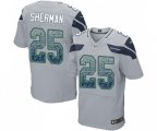 Seattle Seahawks #25 Richard Sherman Elite Grey Alternate Drift Fashion Football Jersey