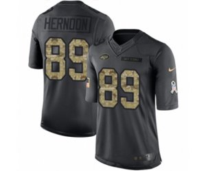 New York Jets #89 Chris Herndon Limited Black 2016 Salute to Service NFL Jersey