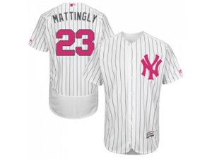 New York Yankees #23 Don Mattingly Authentic White Fashion Flex Base MLB Jersey