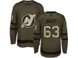 New Jersey Devils #63 Jesper Bratt Green Salute to Service Stitched NHL Jersey