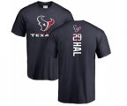 Houston Texans #29 Andre Hal Navy Blue Backer T-Shirt
