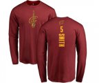 Cleveland Cavaliers #5 J.R. Smith Maroon Backer Long Sleeve T-Shirt